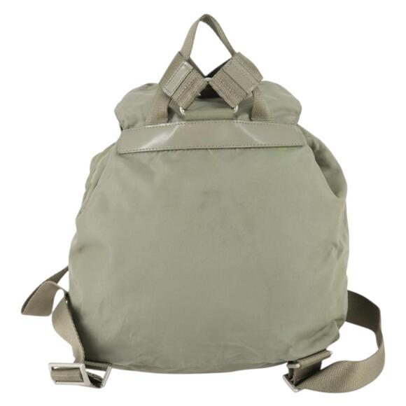 PRADA Backpack Nylon Beige Silver Auth 156861 main image 10